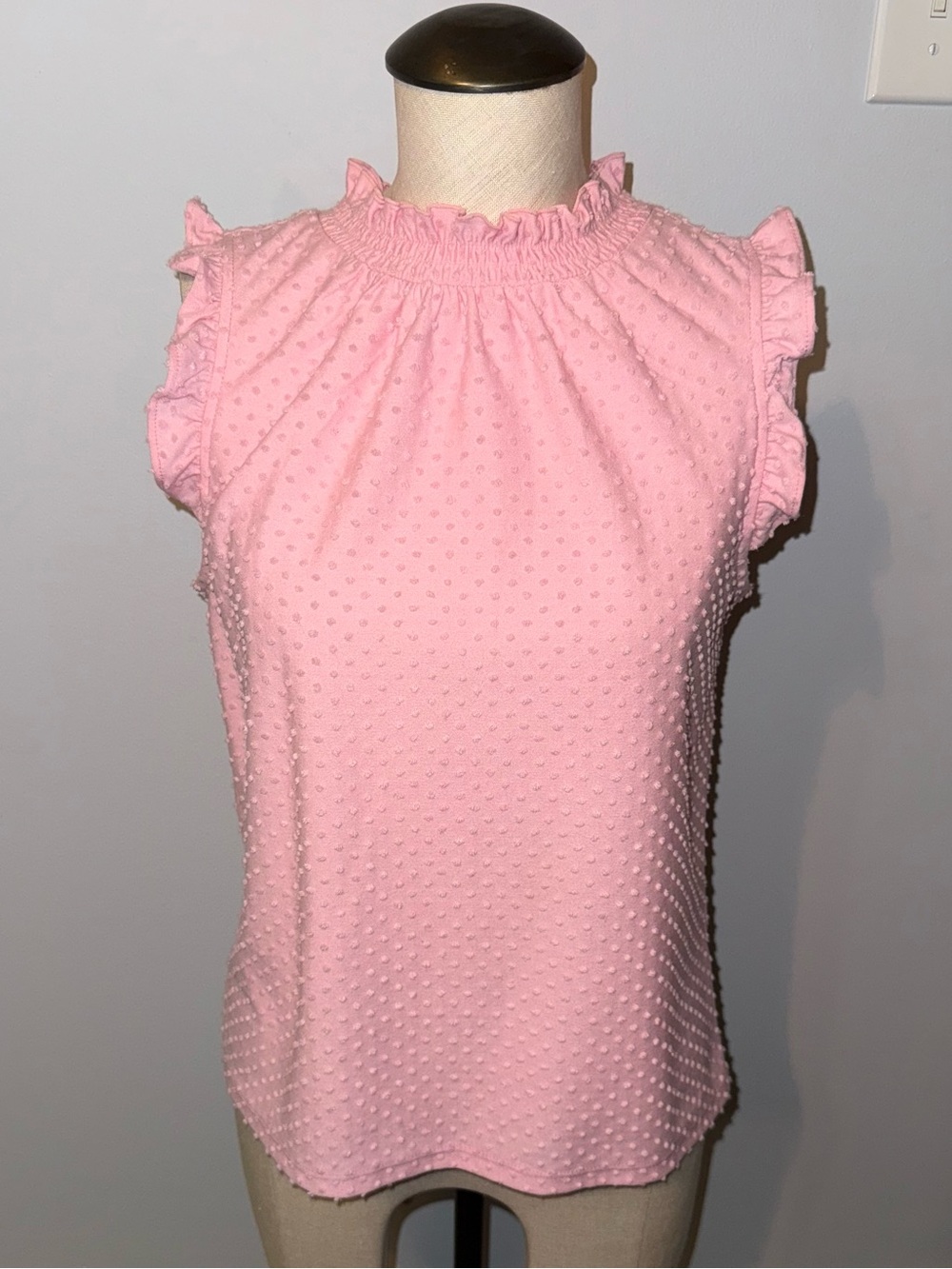 J Crew Pink Ruffle Shell Top Size XS